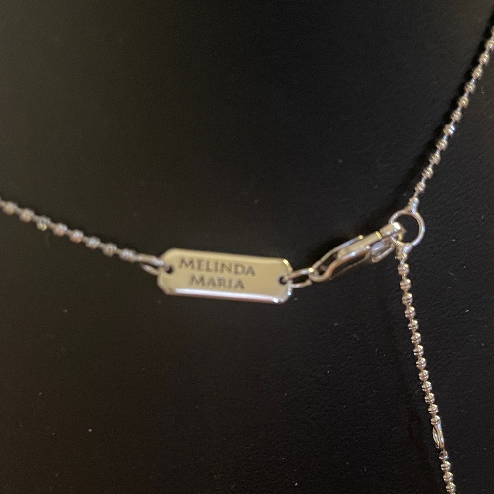 Melinda Maria Silver Necklace with Clear Pendant - Picture 4 of 4